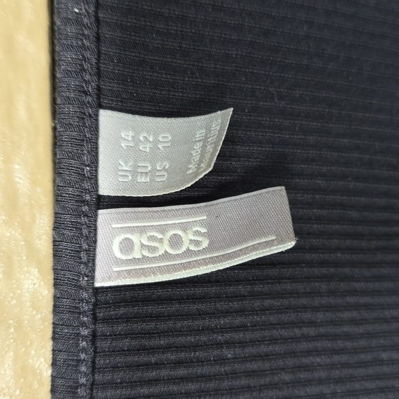 ASOS DESIGN short sleeve ribbed button through tea dress 10 - Picture 7 of 8